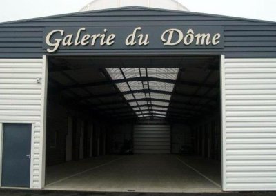 Enseigne avec lettres découpées en alu-composite ( dibond) pour la Galerie du Dôme- SES (Grigny - Lyon)