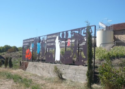 enseigne Panneau aluminium découpé et décor adhésif par SES (Grigny -Lyon)