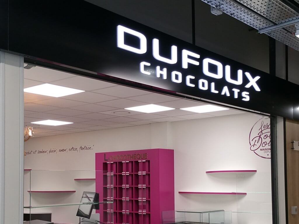 Enseigne Lumineuse Bloc Led Dufoux Chocolat